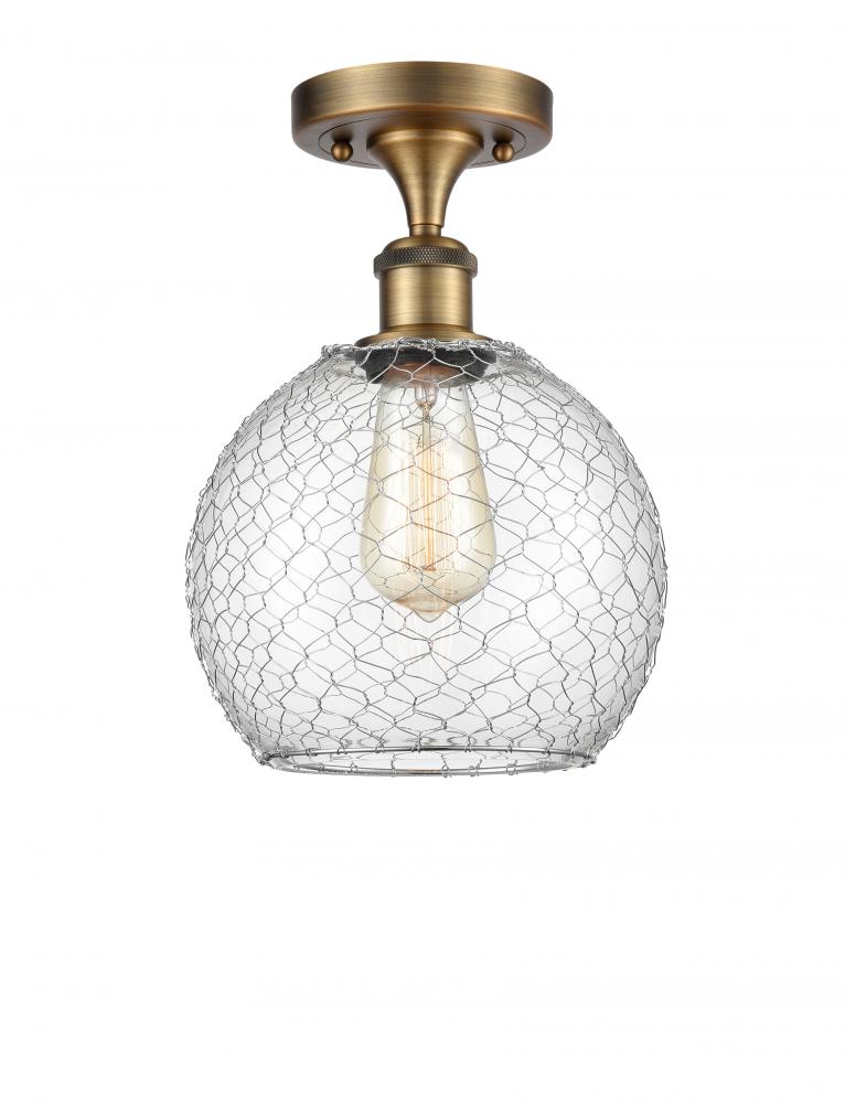 Farmhouse Chicken Wire 1 Light Semi-Flush Mount
