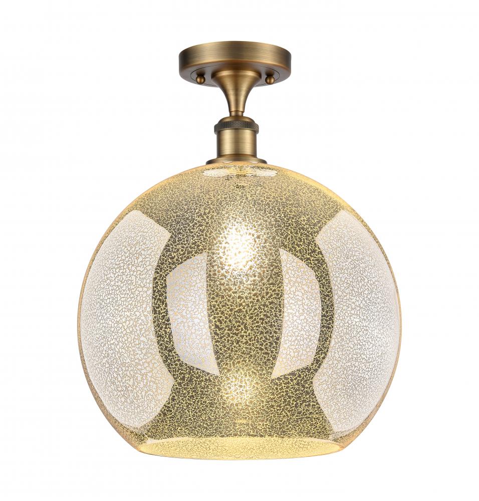 Athens - 1 Light - 14 inch - Brushed Brass - Semi-Flush Mount