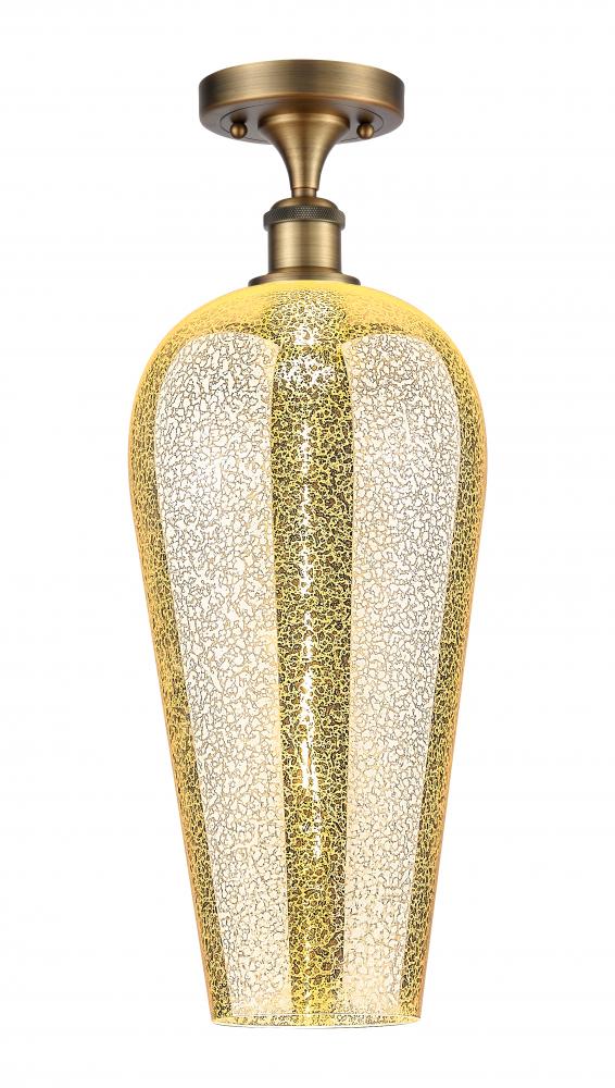 Chelsea - 1 Light - 8 inch - Brushed Brass - Semi-Flush Mount