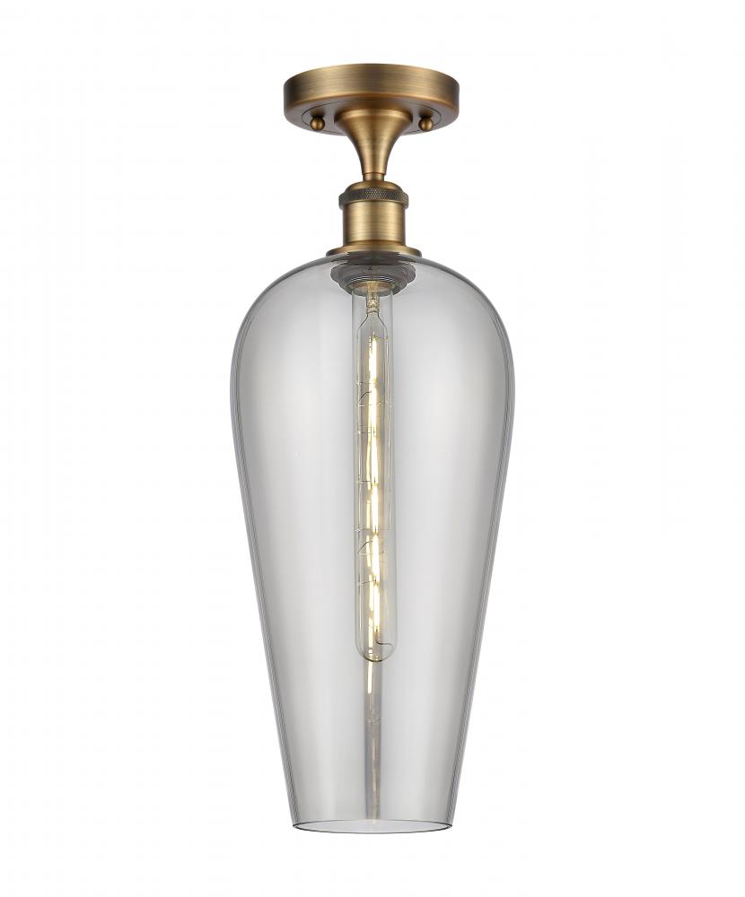 Chelsea - 1 Light - 8 inch - Brushed Brass - Semi-Flush Mount