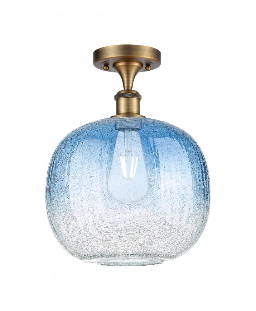 Brookhaven Sphere - 1 Light - 11 inch - Brushed Brass - Semi-Flush Mount