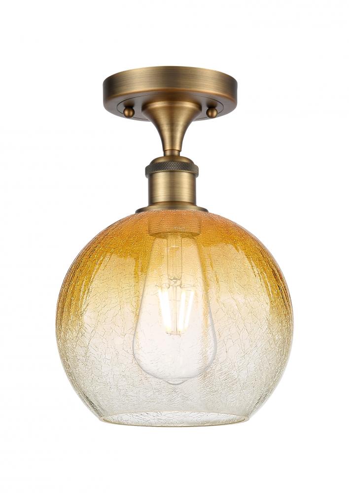 Brookhaven Globe - 1 Light - 8 inch - Brushed Brass - Semi-Flush Mount