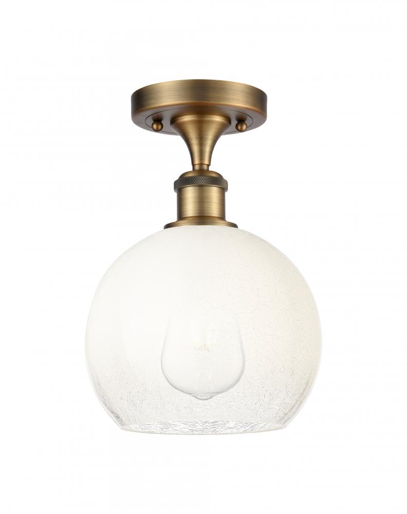 Brookhaven Globe - 1 Light - 8 inch - Brushed Brass - Semi-Flush Mount