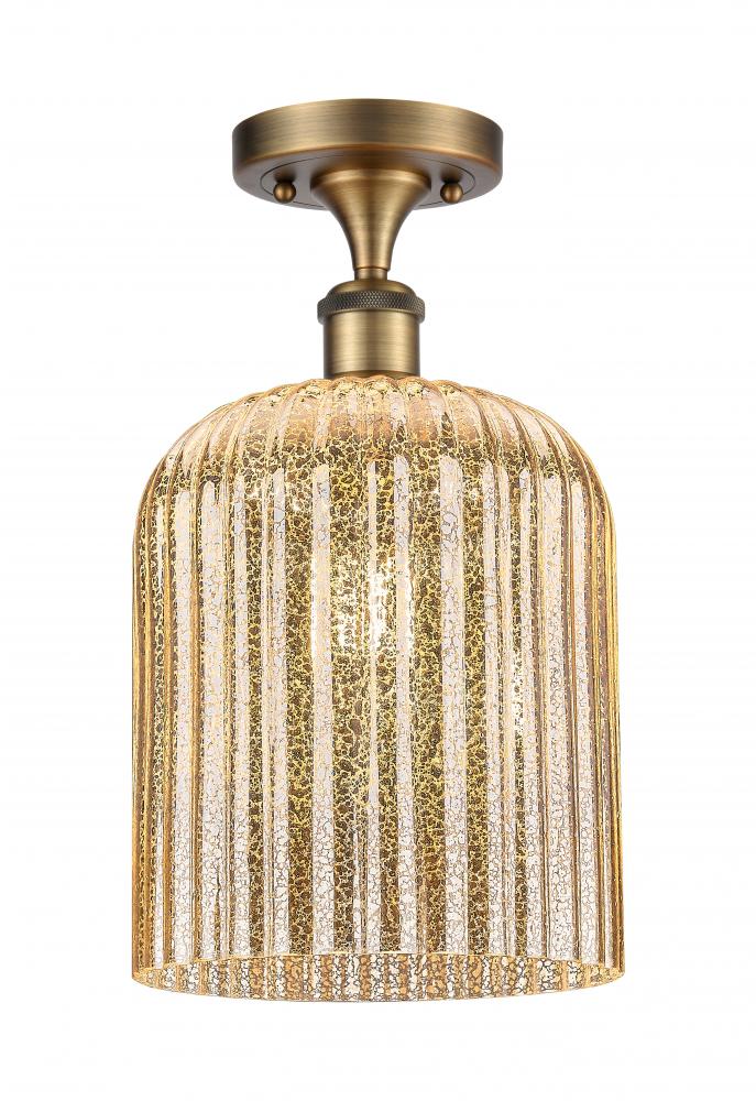 Bridal Veil - 1 Light - 5 inch - Brushed Brass - Semi-Flush Mount