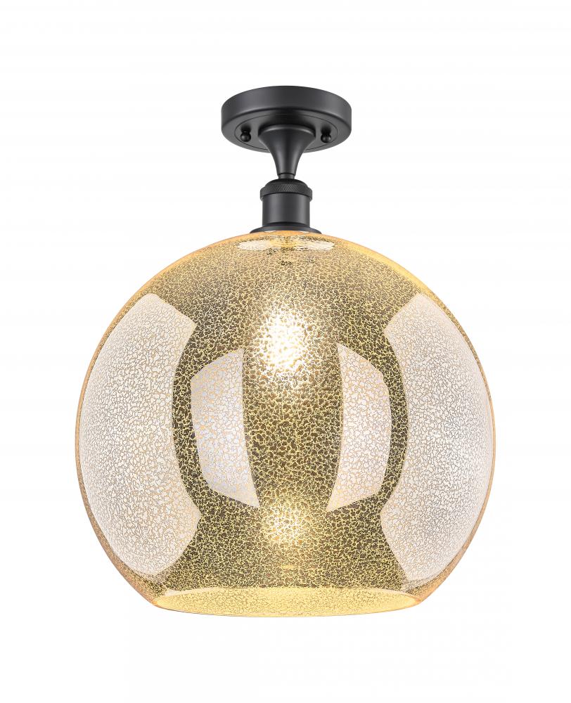 Athens - 1 Light - 14 inch - Matte Black - Semi-Flush Mount