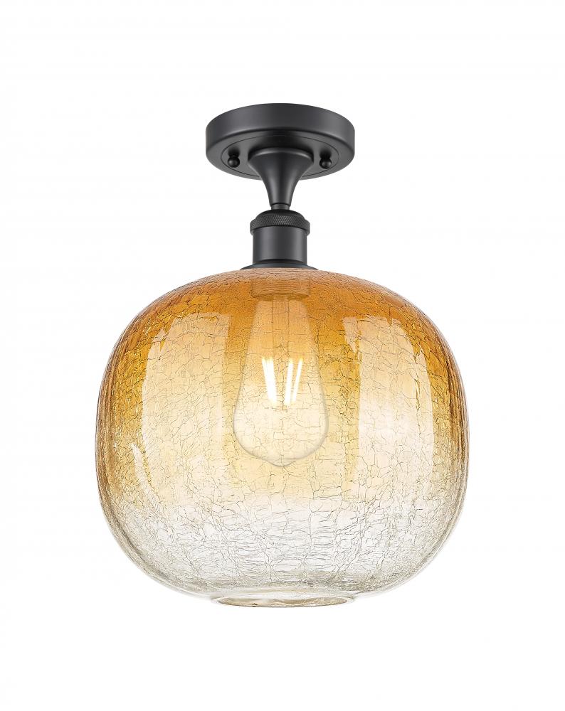 Brookhaven Sphere - 1 Light - 11 inch - Matte Black - Semi-Flush Mount