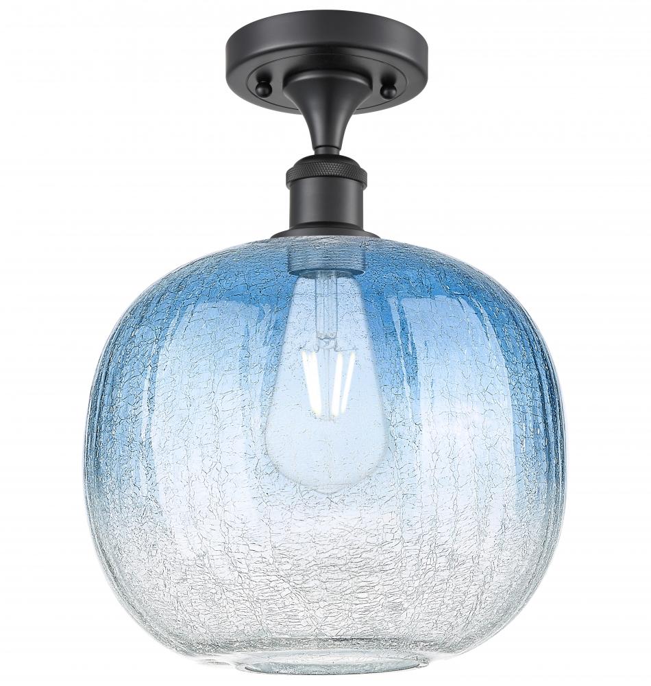 Brookhaven Sphere - 1 Light - 11 inch - Matte Black - Semi-Flush Mount