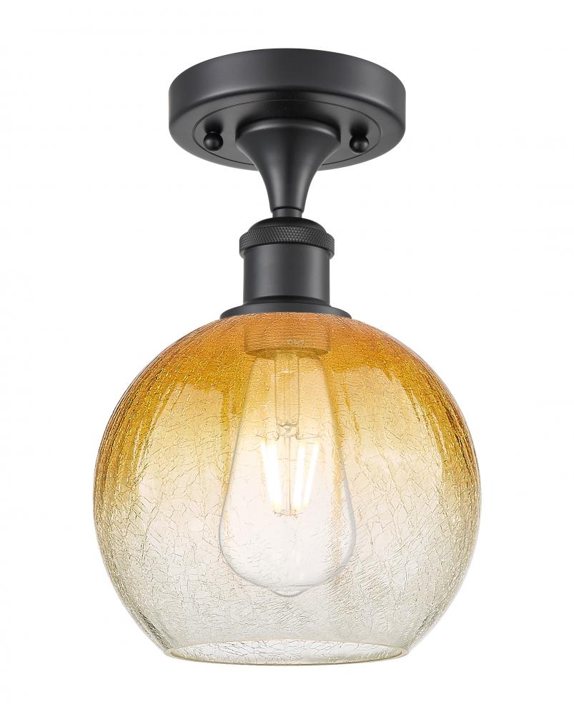 Brookhaven Globe - 1 Light - 8 inch - Matte Black - Semi-Flush Mount