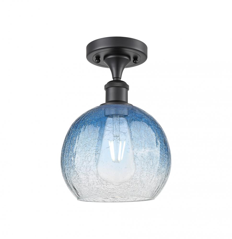 Brookhaven Globe - 1 Light - 8 inch - Matte Black - Semi-Flush Mount