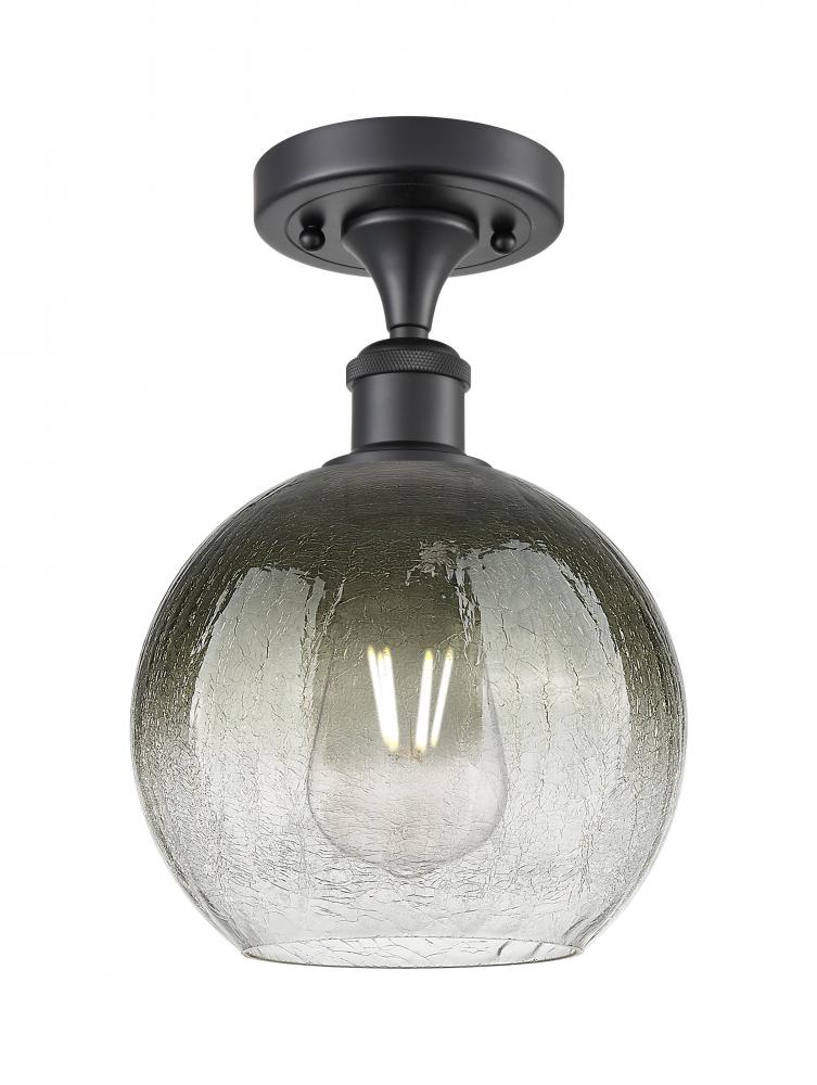 Brookhaven Globe - 1 Light - 8 inch - Matte Black - Semi-Flush Mount