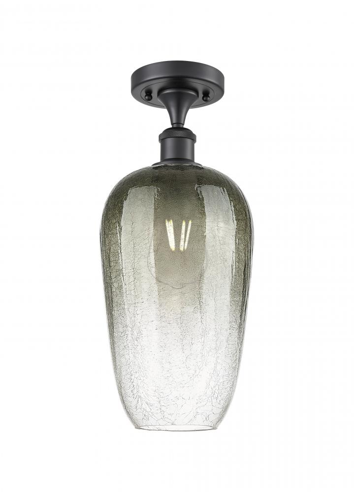 Brookhaven Flute - 1 Light - 7 inch - Matte Black - Semi-Flush Mount