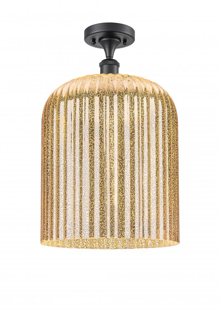 Bridal Veil - 1 Light - 5 inch - Matte Black - Semi-Flush Mount