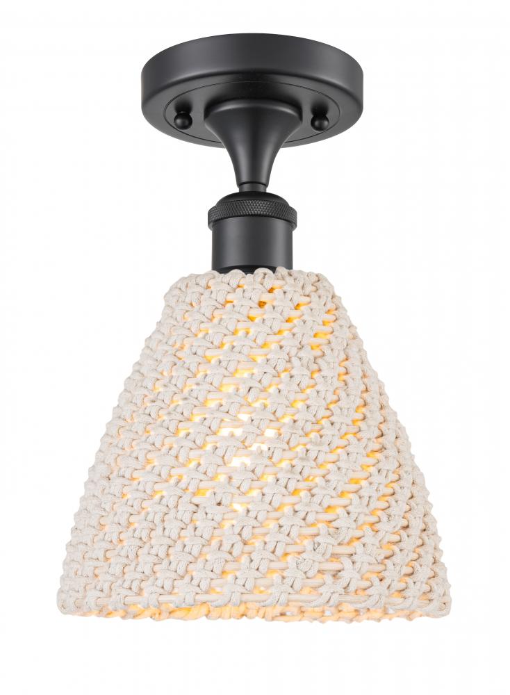 Bristol Natural - 1 Light - 6 inch - Matte Black - Semi-Flush Mount