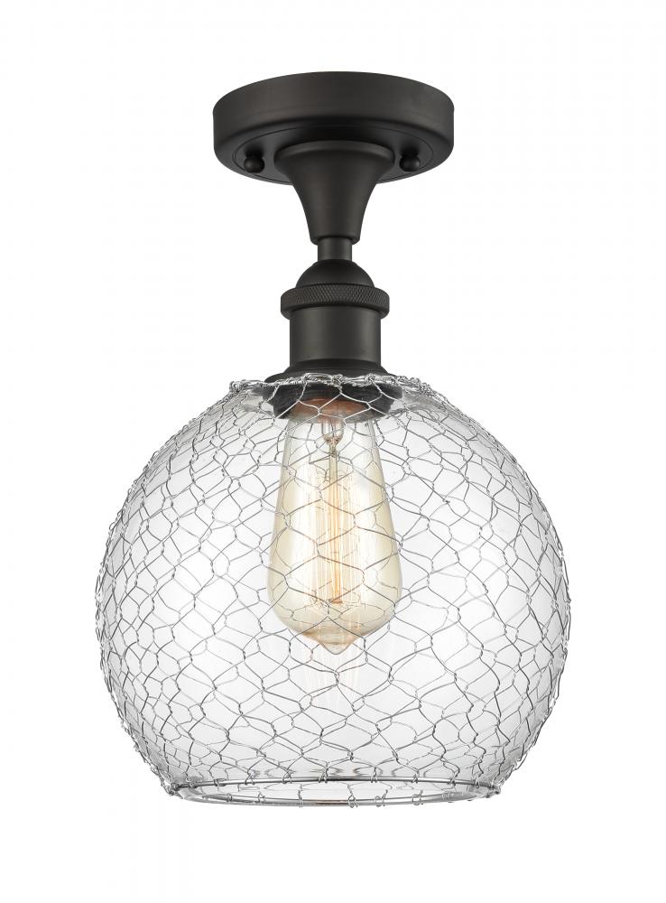 Farmhouse Chicken Wire 1 Light Semi-Flush Mount