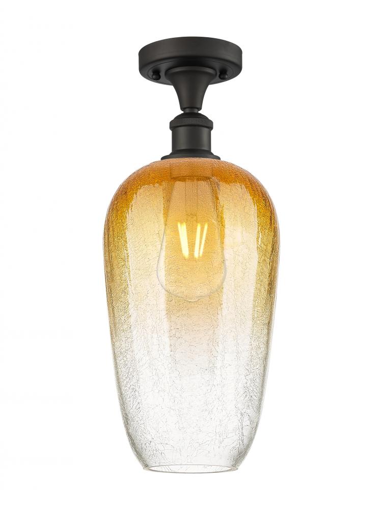 Brookhaven Flute - 1 Light - 7 inch - Oil Rubbed Bronze - Semi-Flush Mount