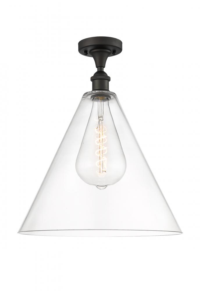 Berkshire - 1 Light - 16 inch - Oil Rubbed Bronze - Semi-Flush Mount