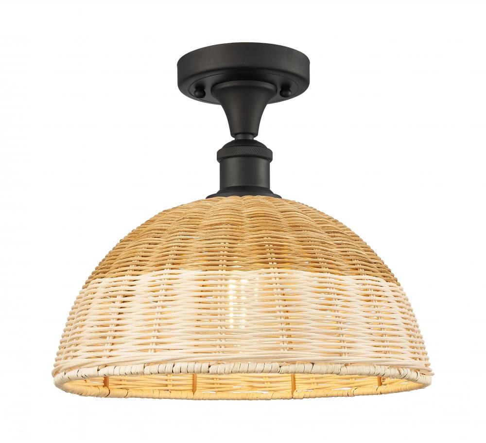 Bristol Natural II - 1 Light - 12 inch - Oil Rubbed Bronze - Semi-Flush Mount