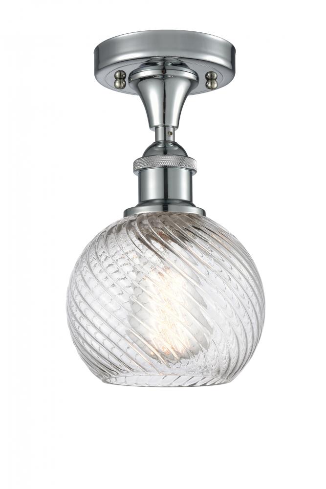 Small Twisted Swirl 1 Light Semi-Flush Mount part of the Ballston Collection