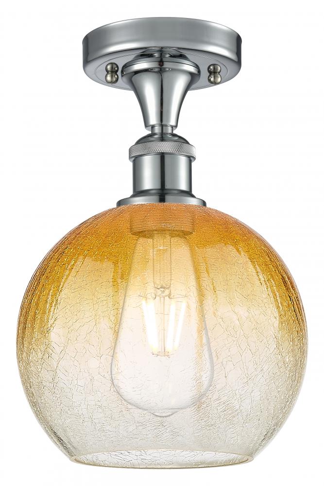 Brookhaven Globe - 1 Light - 8 inch - Polished Chrome - Semi-Flush Mount