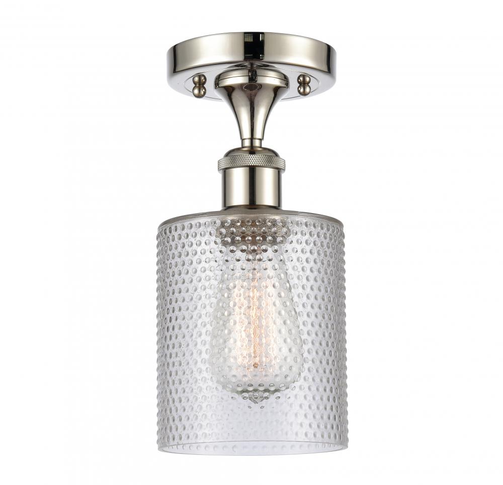 Cobbleskill - 1 Light - 5 inch - Polished Nickel - Semi-Flush Mount