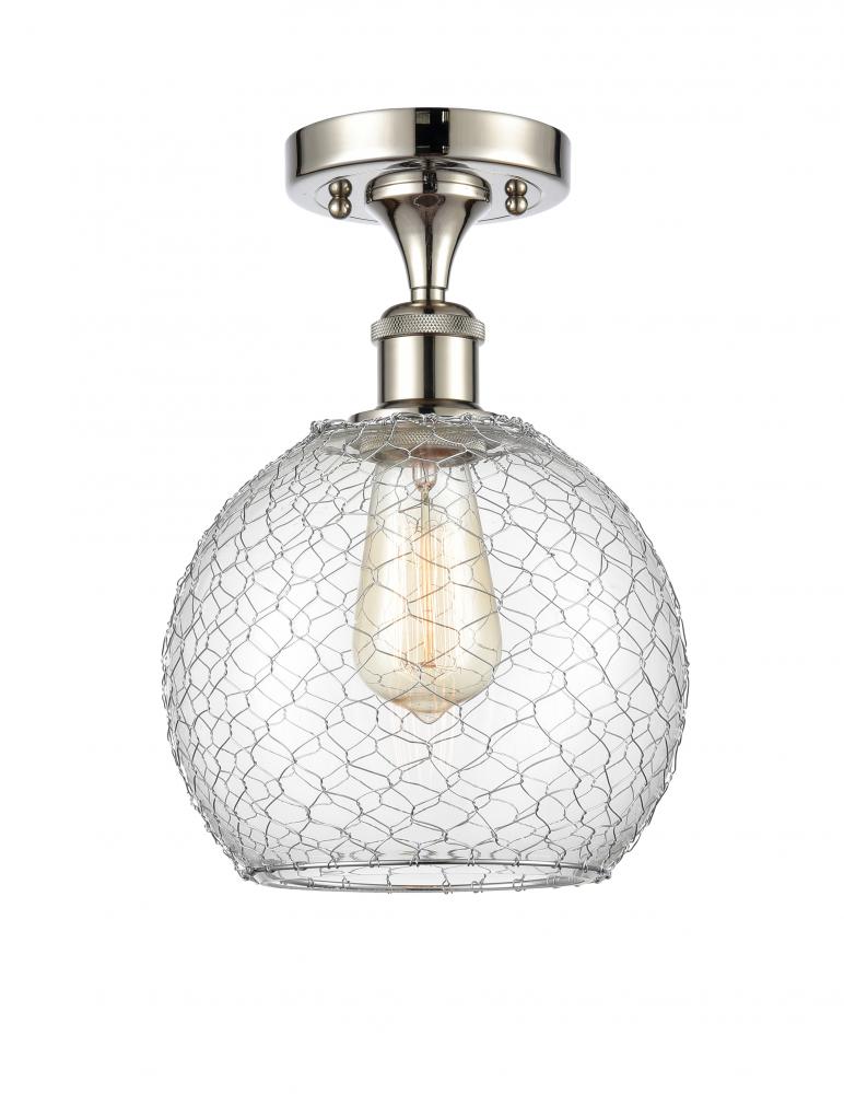 Farmhouse Chicken Wire 1 Light Semi-Flush Mount