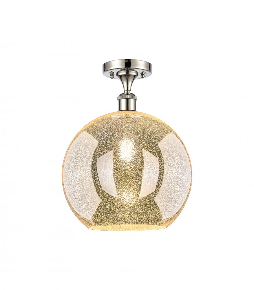 Athens - 1 Light - 12 inch - Polished Nickel - Semi-Flush Mount