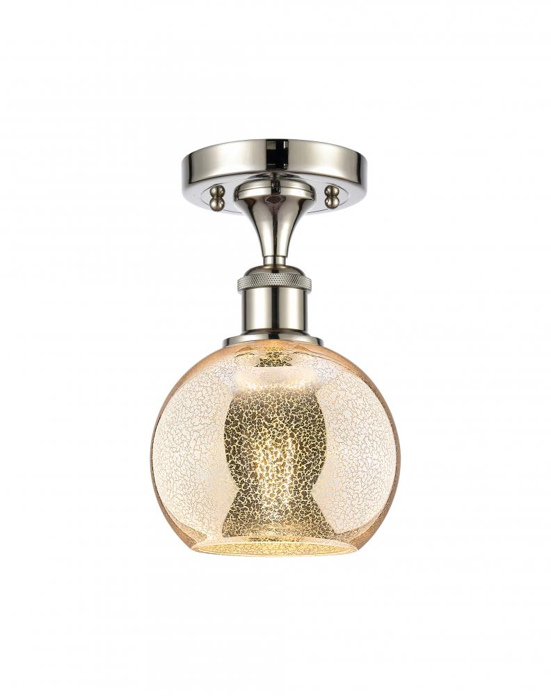 Athens - 1 Light - 6 inch - Polished Nickel - Semi-Flush Mount