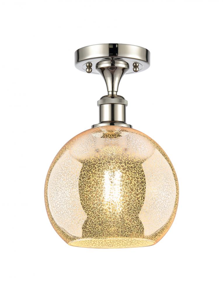 Athens - 1 Light - 8 inch - Polished Nickel - Semi-Flush Mount