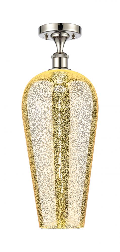 Chelsea - 1 Light - 8 inch - Polished Nickel - Semi-Flush Mount