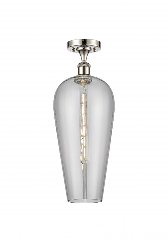 Chelsea - 1 Light - 8 inch - Polished Nickel - Semi-Flush Mount