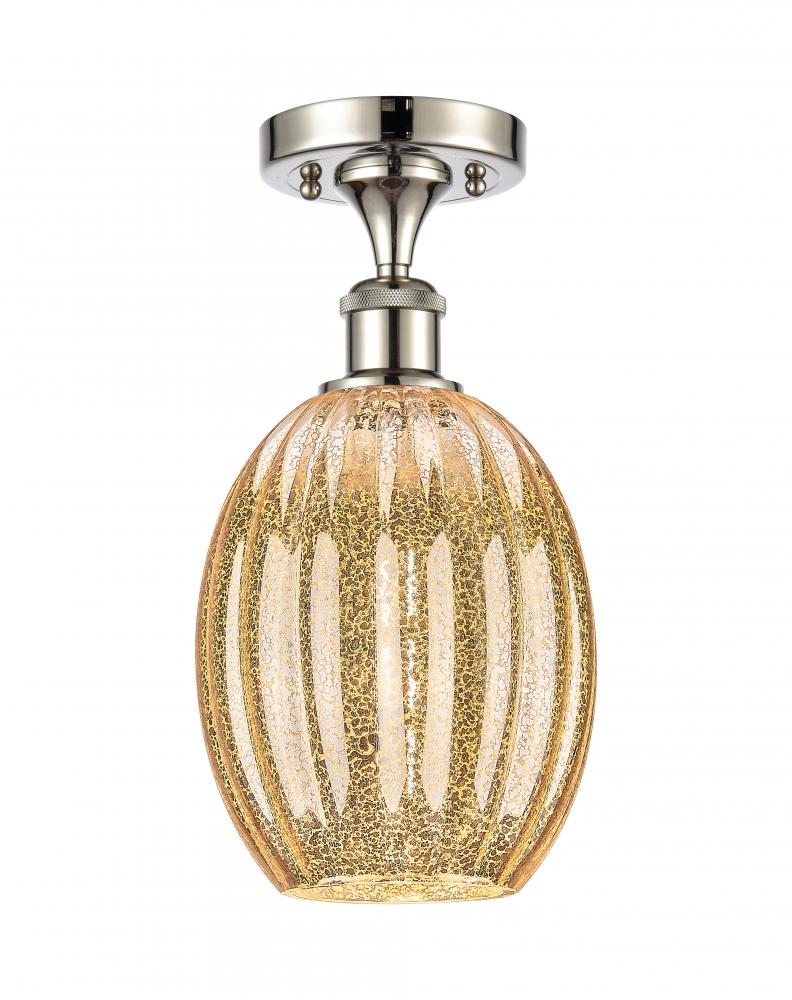 Preston Bulb - 1 Light - 6 inch - Polished Nickel - Semi-Flush Mount