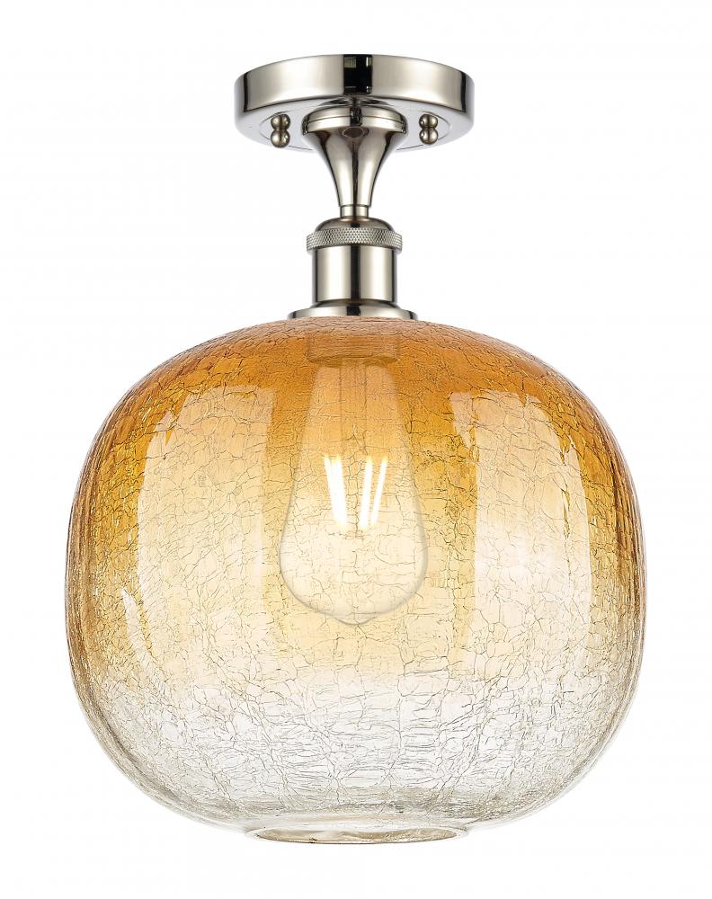 Brookhaven Sphere - 1 Light - 11 inch - Polished Nickel - Semi-Flush Mount