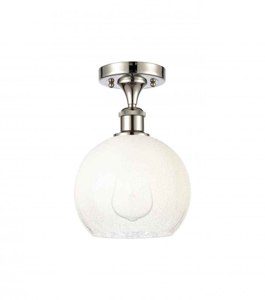 Brookhaven Globe - 1 Light - 8 inch - Polished Nickel - Semi-Flush Mount