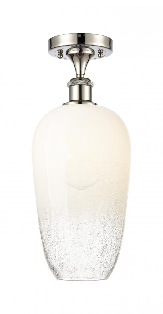 Brookhaven Flute - 1 Light - 7 inch - Polished Nickel - Semi-Flush Mount