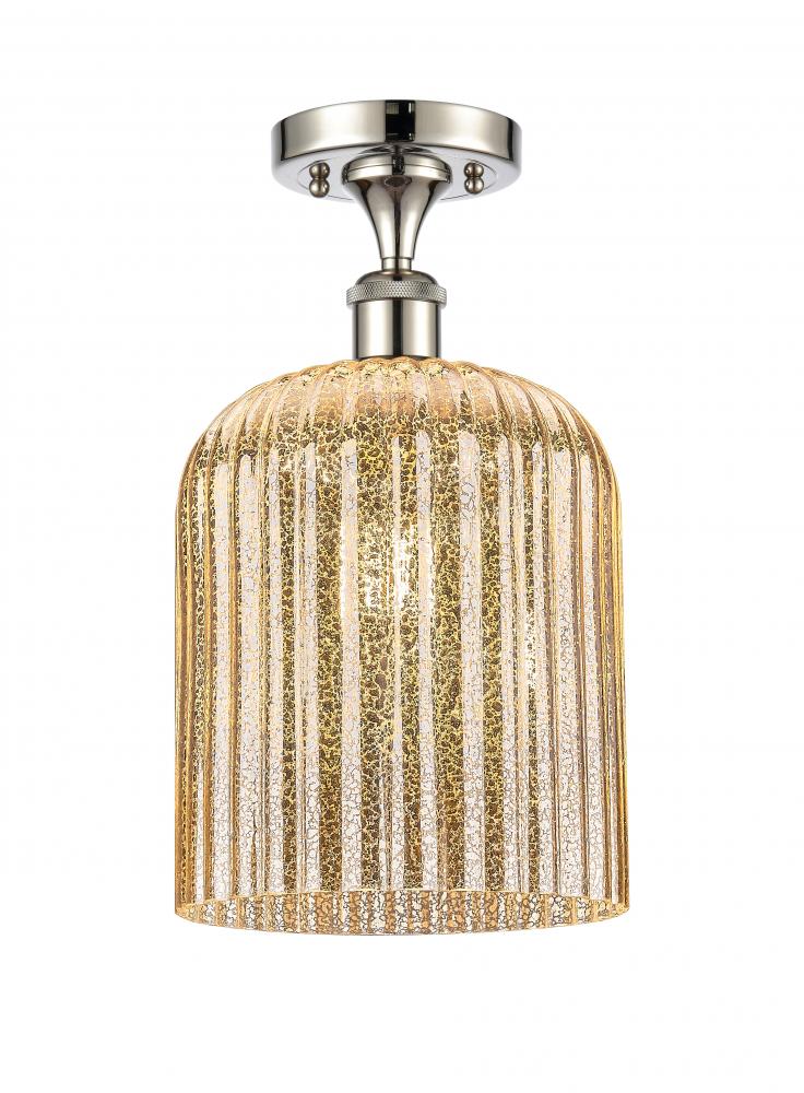 Bridal Veil - 1 Light - 5 inch - Polished Nickel - Semi-Flush Mount