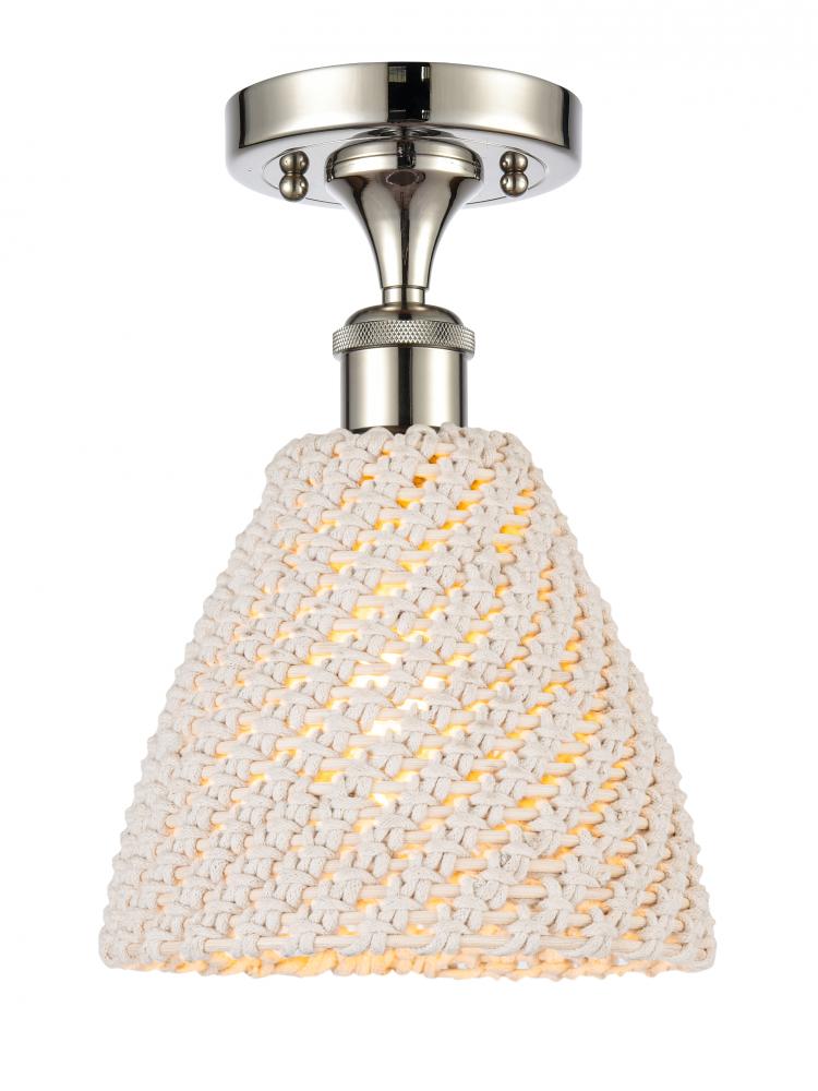 Bristol Natural - 1 Light - 6 inch - Polished Nickel - Semi-Flush Mount