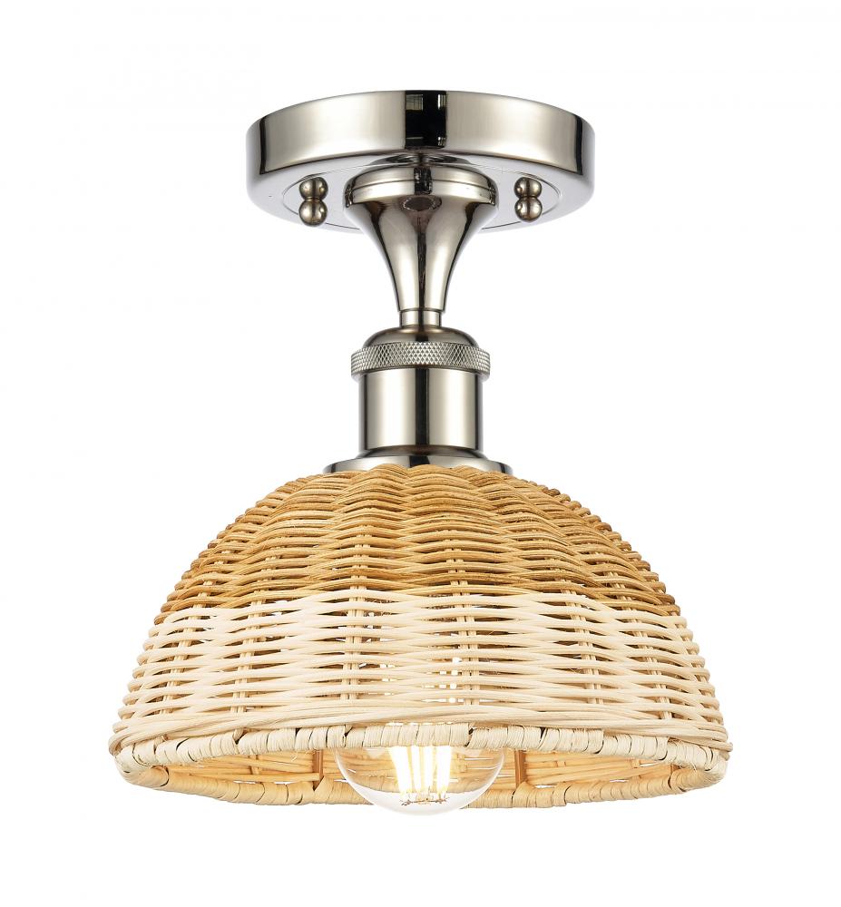 Bristol Natural II - 1 Light - 8 inch - Polished Nickel - Semi-Flush Mount