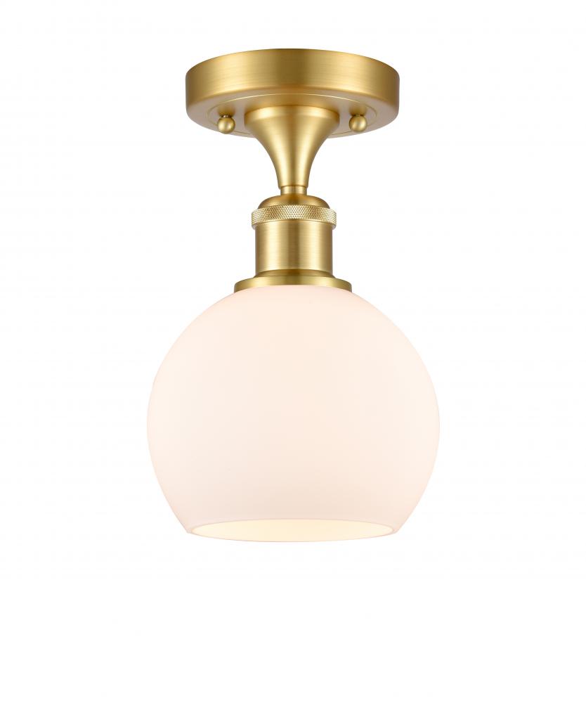 Athens - 1 Light - 6 inch - Satin Gold - Semi-Flush Mount