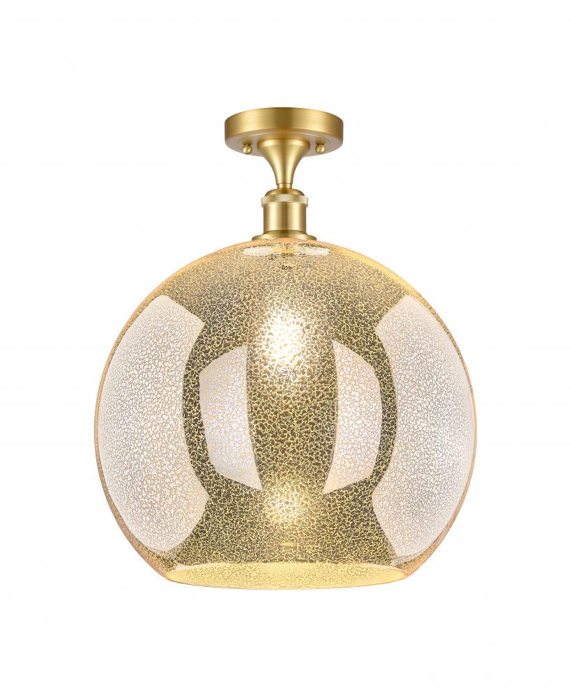 Athens - 1 Light - 14 inch - Satin Gold - Semi-Flush Mount