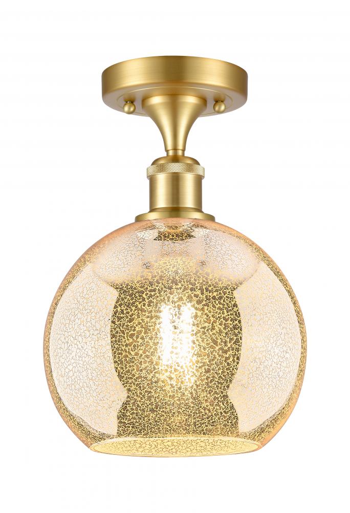 Athens - 1 Light - 8 inch - Satin Gold - Semi-Flush Mount