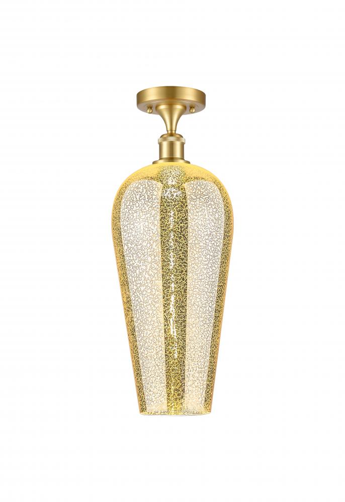 Chelsea - 1 Light - 8 inch - Satin Gold - Semi-Flush Mount