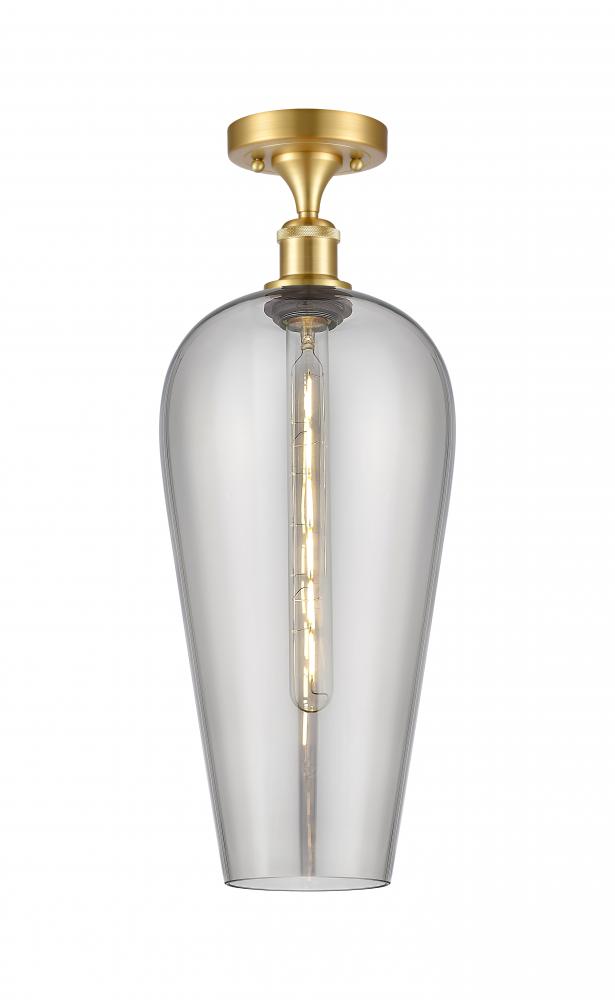 Chelsea - 1 Light - 8 inch - Satin Gold - Semi-Flush Mount