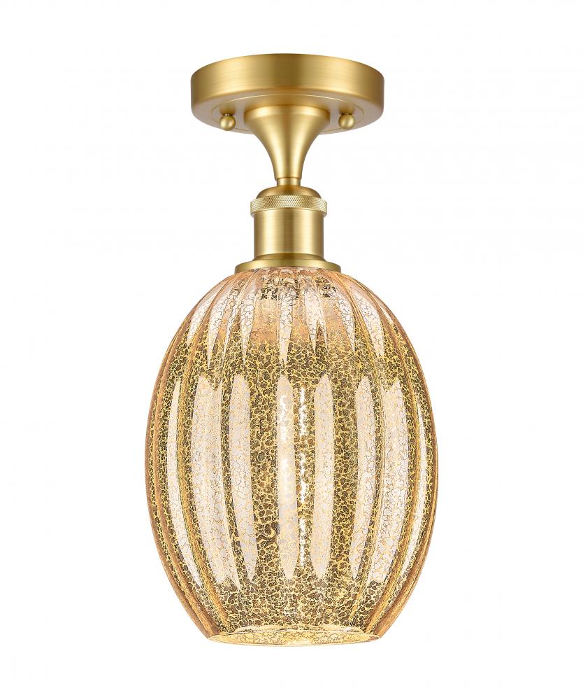 Preston Bulb - 1 Light - 6 inch - Satin Gold - Semi-Flush Mount