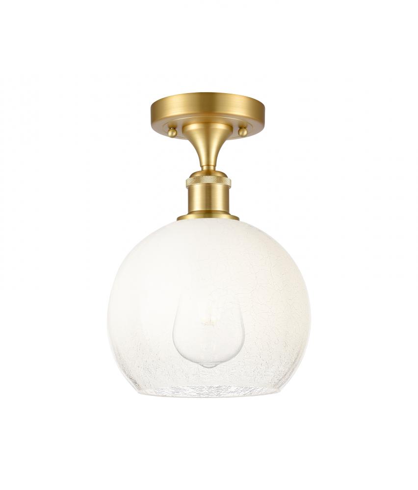 Brookhaven Globe - 1 Light - 8 inch - Satin Gold - Semi-Flush Mount