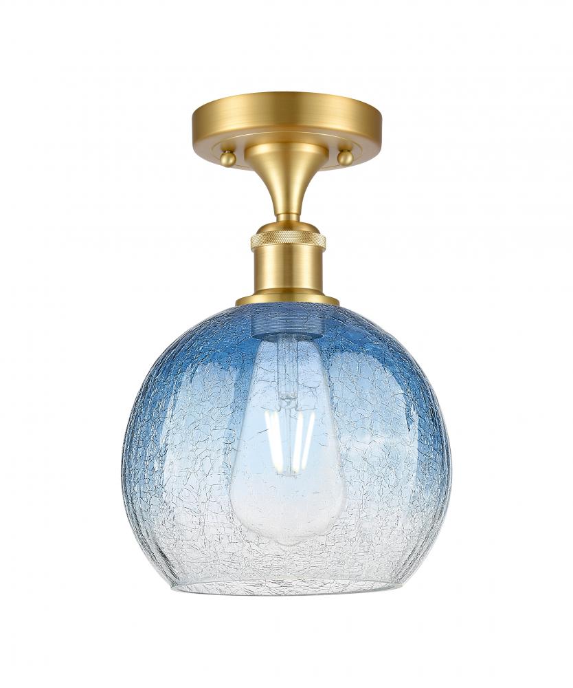 Brookhaven Globe - 1 Light - 8 inch - Satin Gold - Semi-Flush Mount