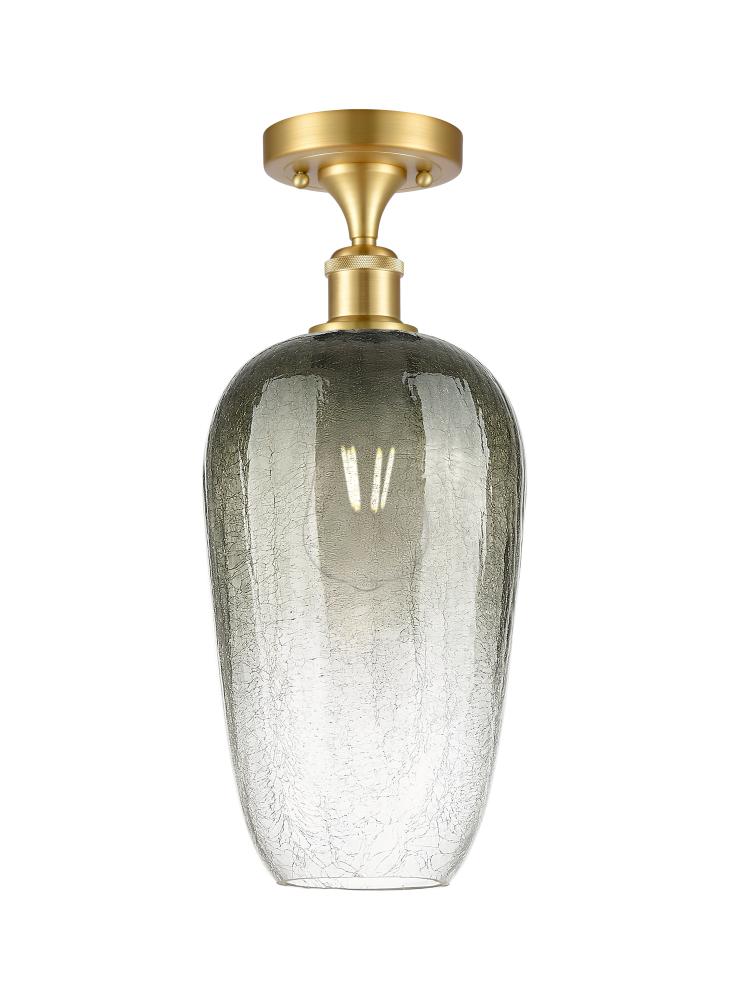 Brookhaven Flute - 1 Light - 7 inch - Satin Gold - Semi-Flush Mount