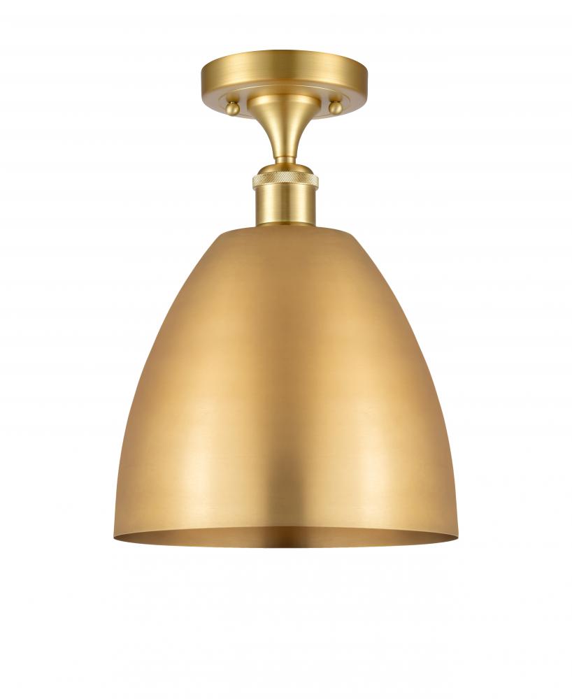 Bristol - 1 Light - 9 inch - Satin Gold - Semi-Flush Mount