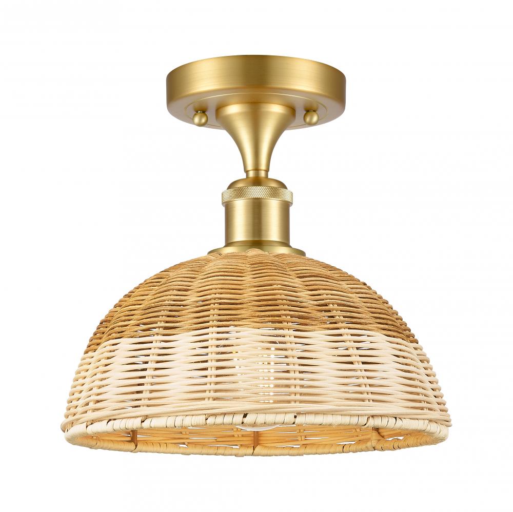 Bristol Natural II - 1 Light - 9 inch - Satin Gold - Semi-Flush Mount