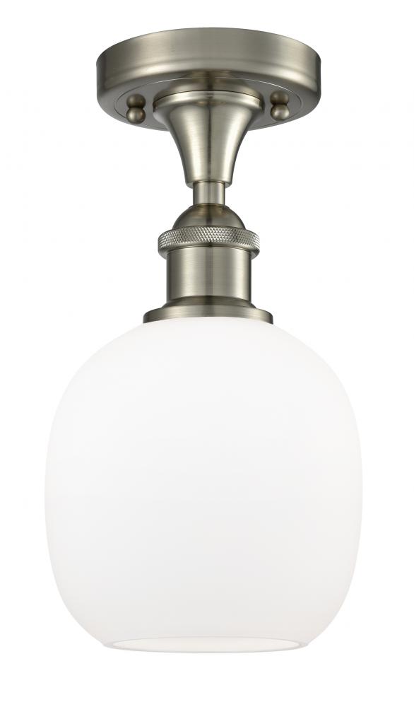 Belfast - 1 Light - 6 inch - Brushed Satin Nickel - Semi-Flush Mount
