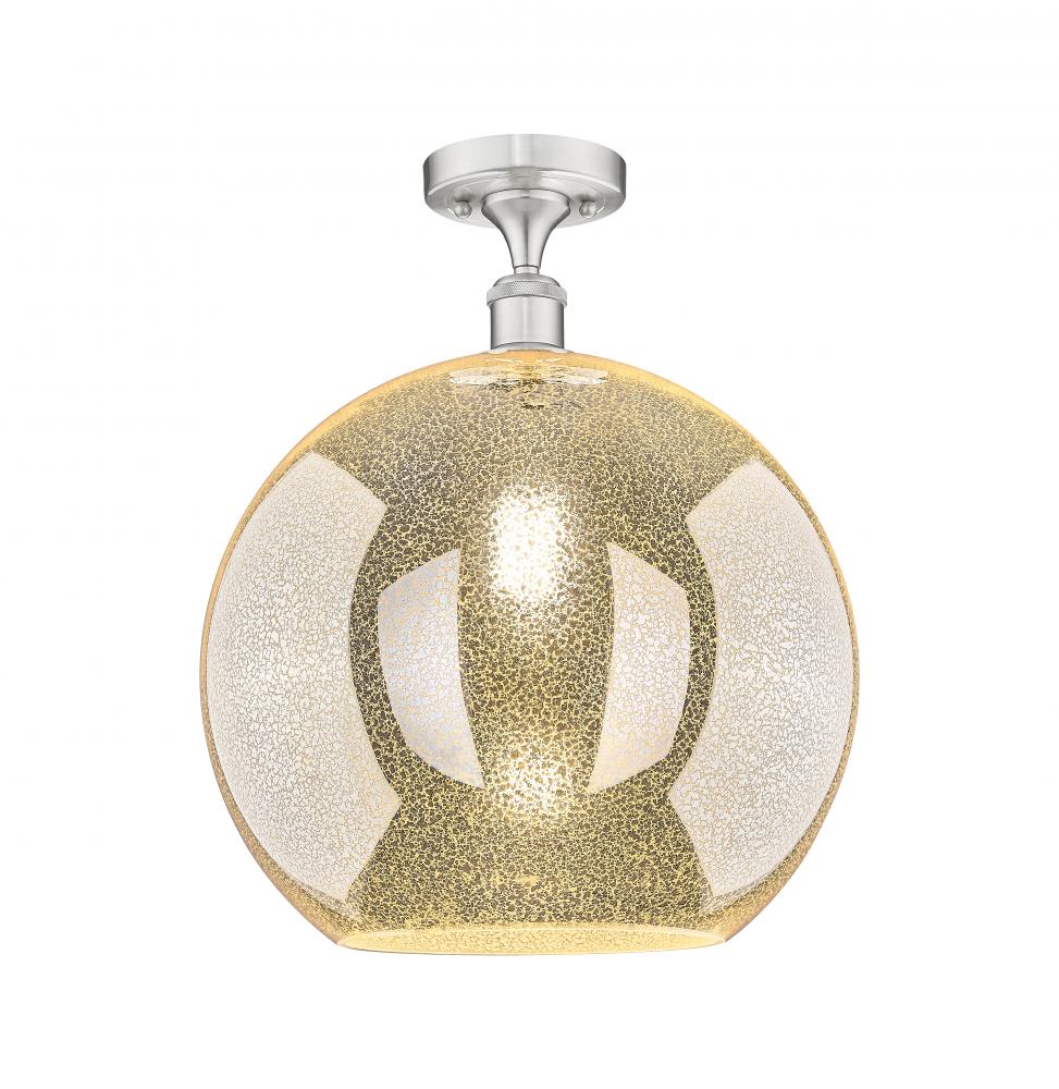 Athens - 1 Light - 12 inch - Brushed Satin Nickel - Semi-Flush Mount